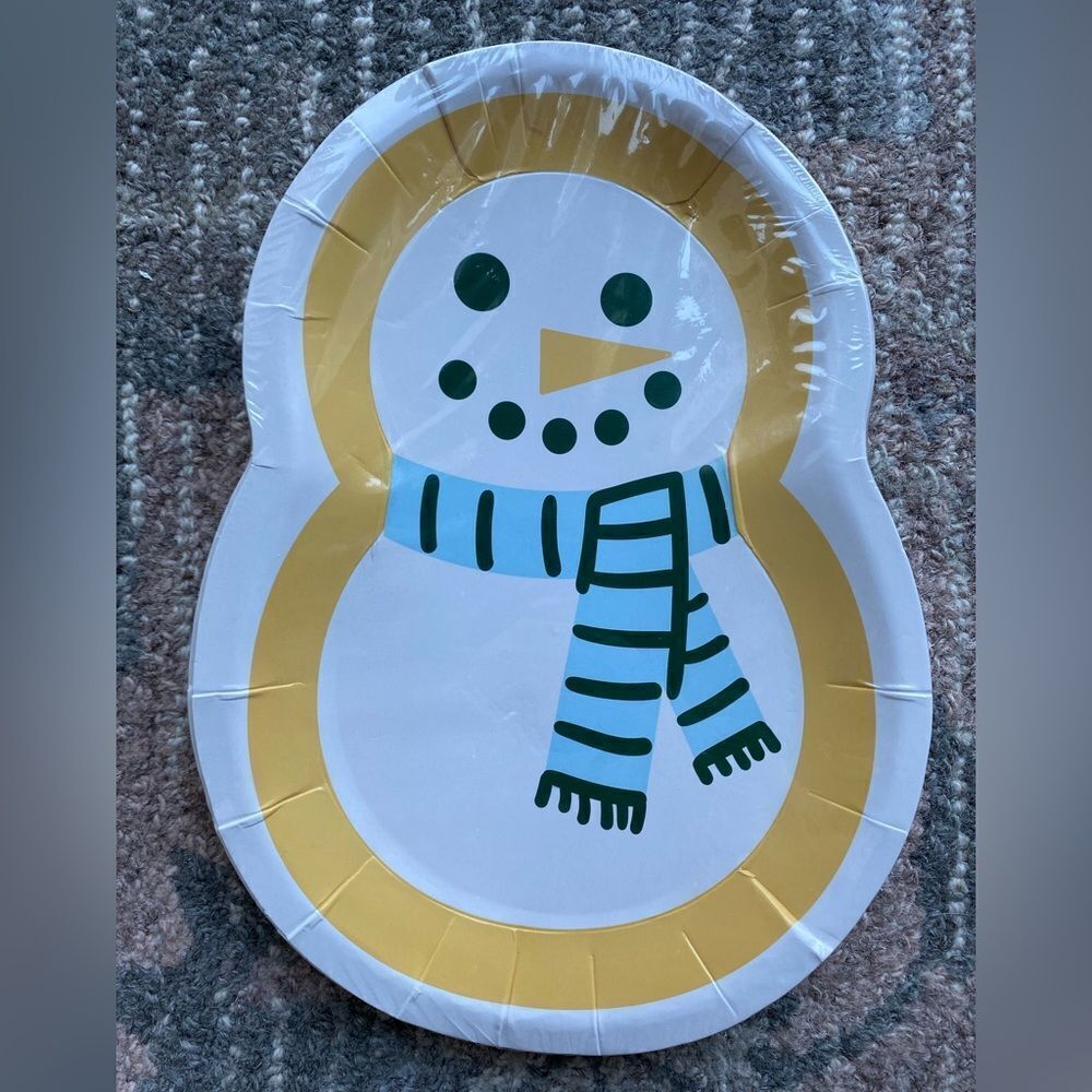 Spritz SnowMan Snack DisposablePaper Plates